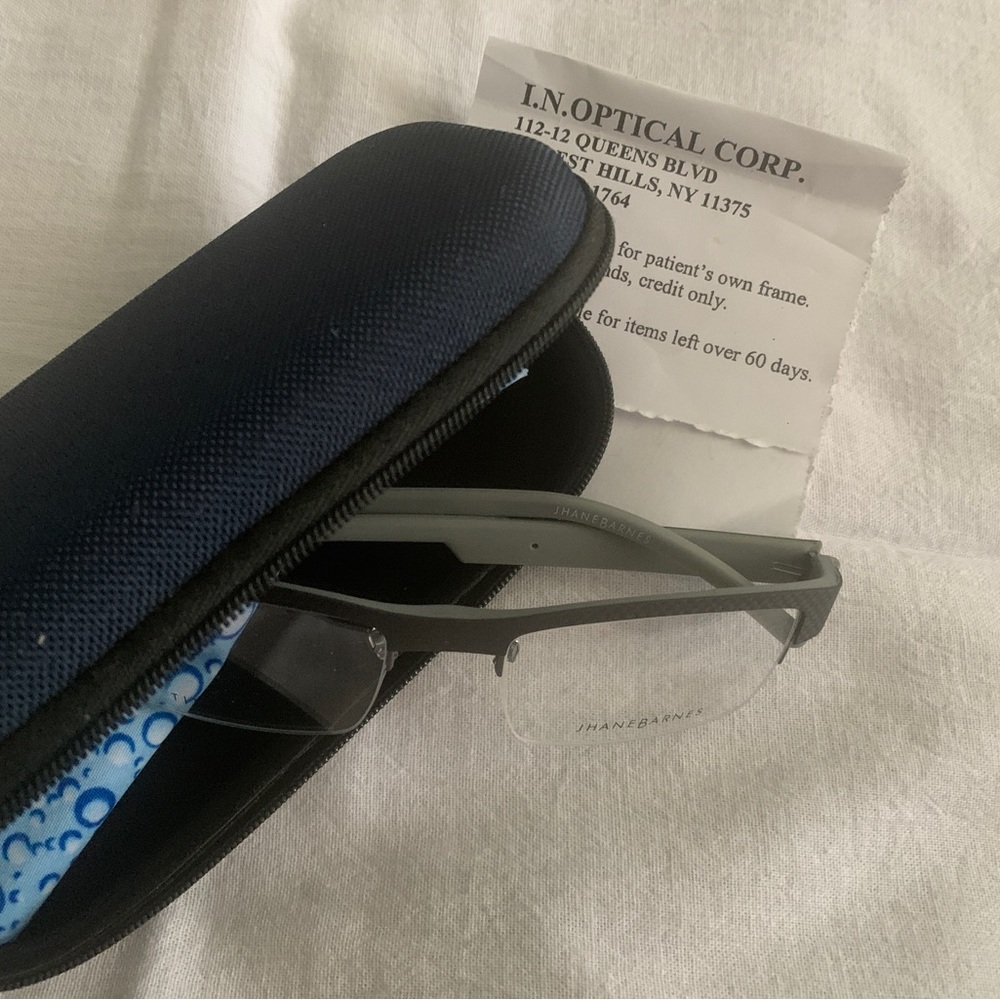 JHANE BARNES mens prescription glasses Grey pvc incl case brand NWT classy trend